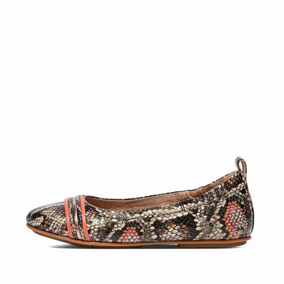 Ballerines Femme Fitflop Allegro Cuir Faux Corail Rose Serpent (PMZ279086)